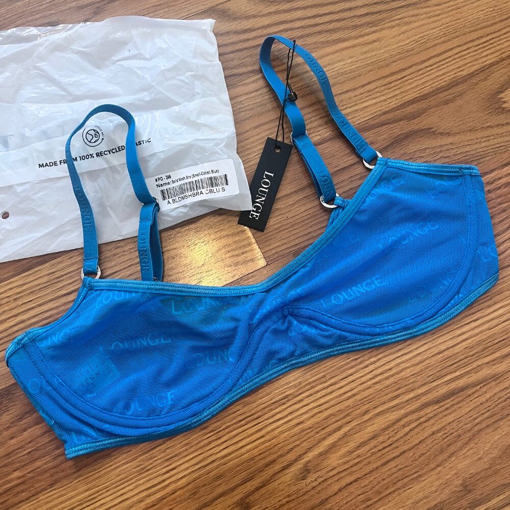 Lounge Bold Mesh Bra - Cobalt Blue - S BNWT